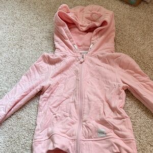 Kids convertible Pink Hooded Zip-Up Sweatshirt with ears
